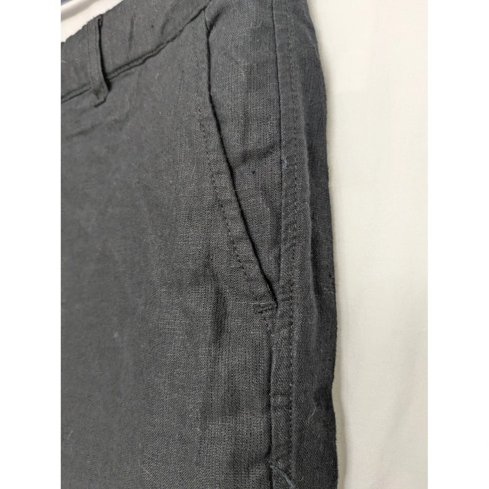 Natural Blue Visitors Men XL Black 100% Linen Shorts Drawstring Casual Resort